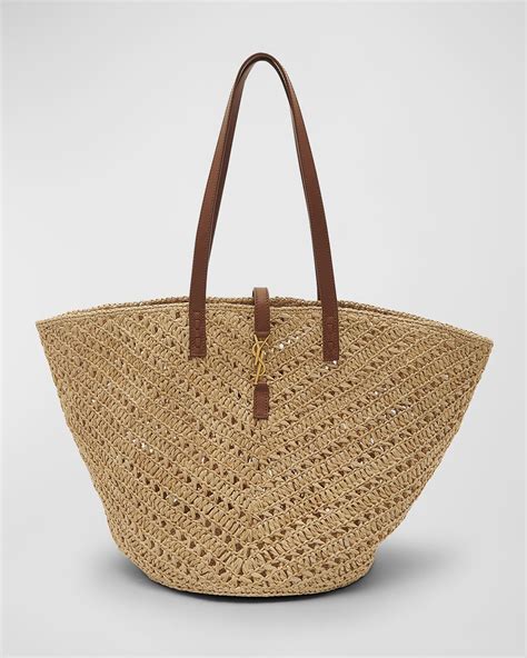 ysl panier medium bag in raffia|ysl tote bag raffia.